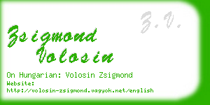 zsigmond volosin business card